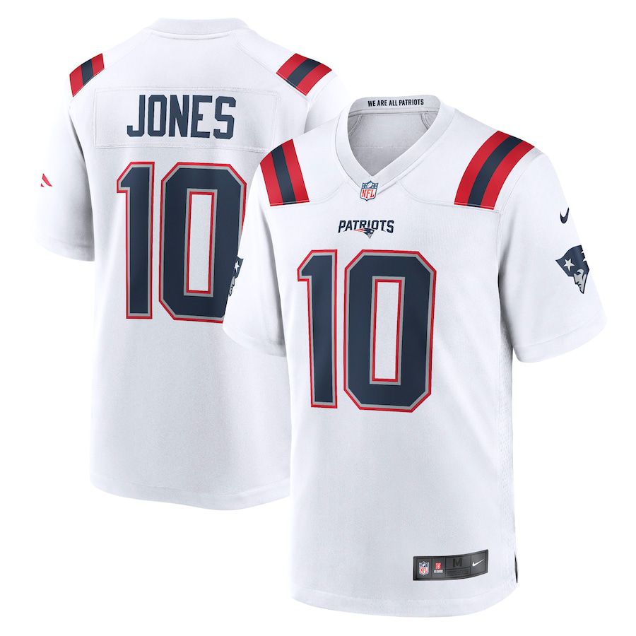 Cheap Men New England Patriots 10 Mac Jones Nike White Player Game NFL Jersey